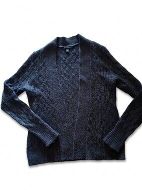 Banana Republic Mohair Blend Metallic Knit Cardigan Dark Navy Size M